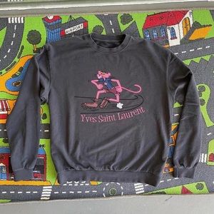 Mega yacht crewneck sweatshirt- Yves Saint Laurent pink panther #YSL #megayacht